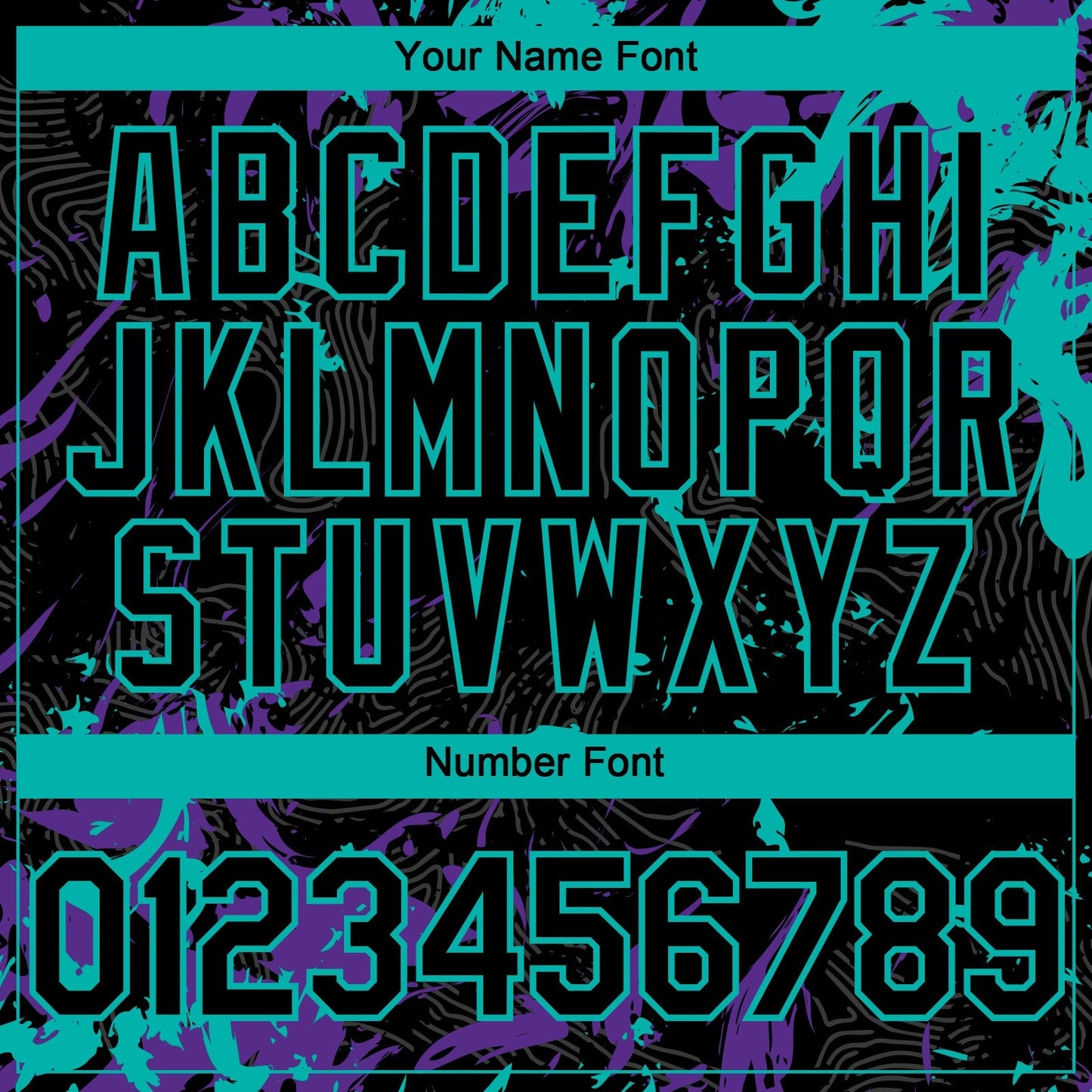 Custom Black Purple-Aqua Splash Authentic Baseball Jersey baseball jersey product view 5