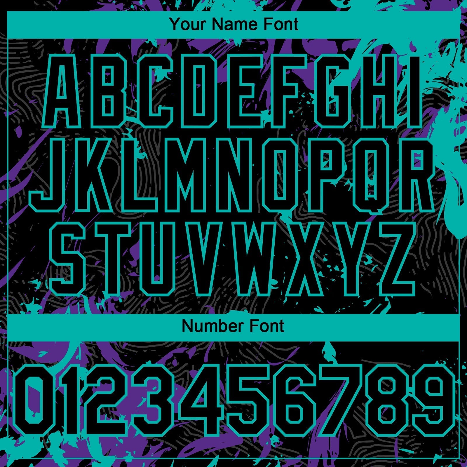 Custom Black Purple-Aqua Splash Authentic Baseball Jersey baseball jersey product view 5