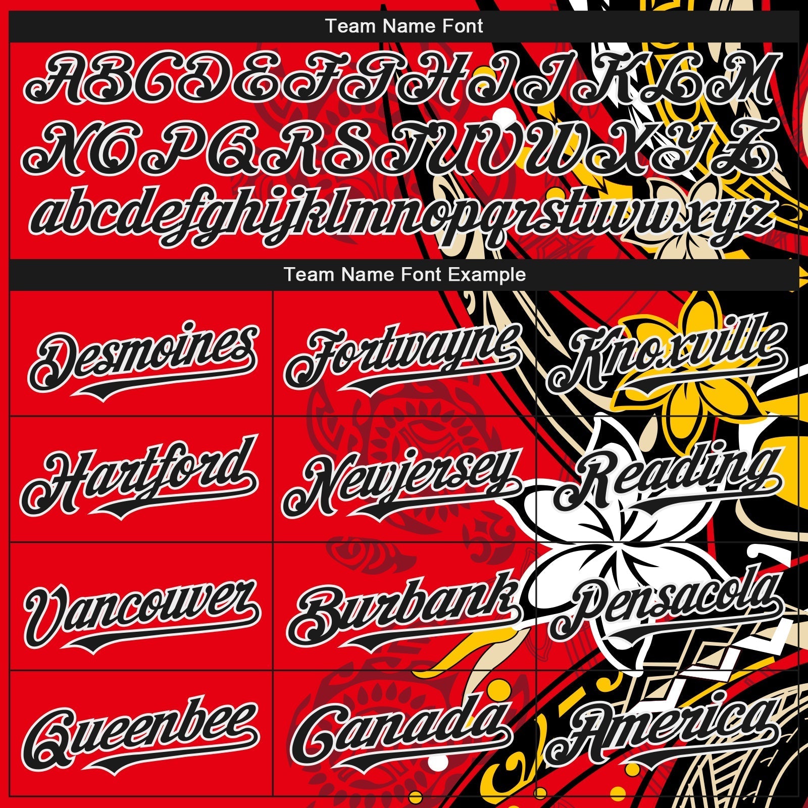 Custom Red Black-White Hawaii Flower Authentic Baseball Jersey baseball jersey product view 4