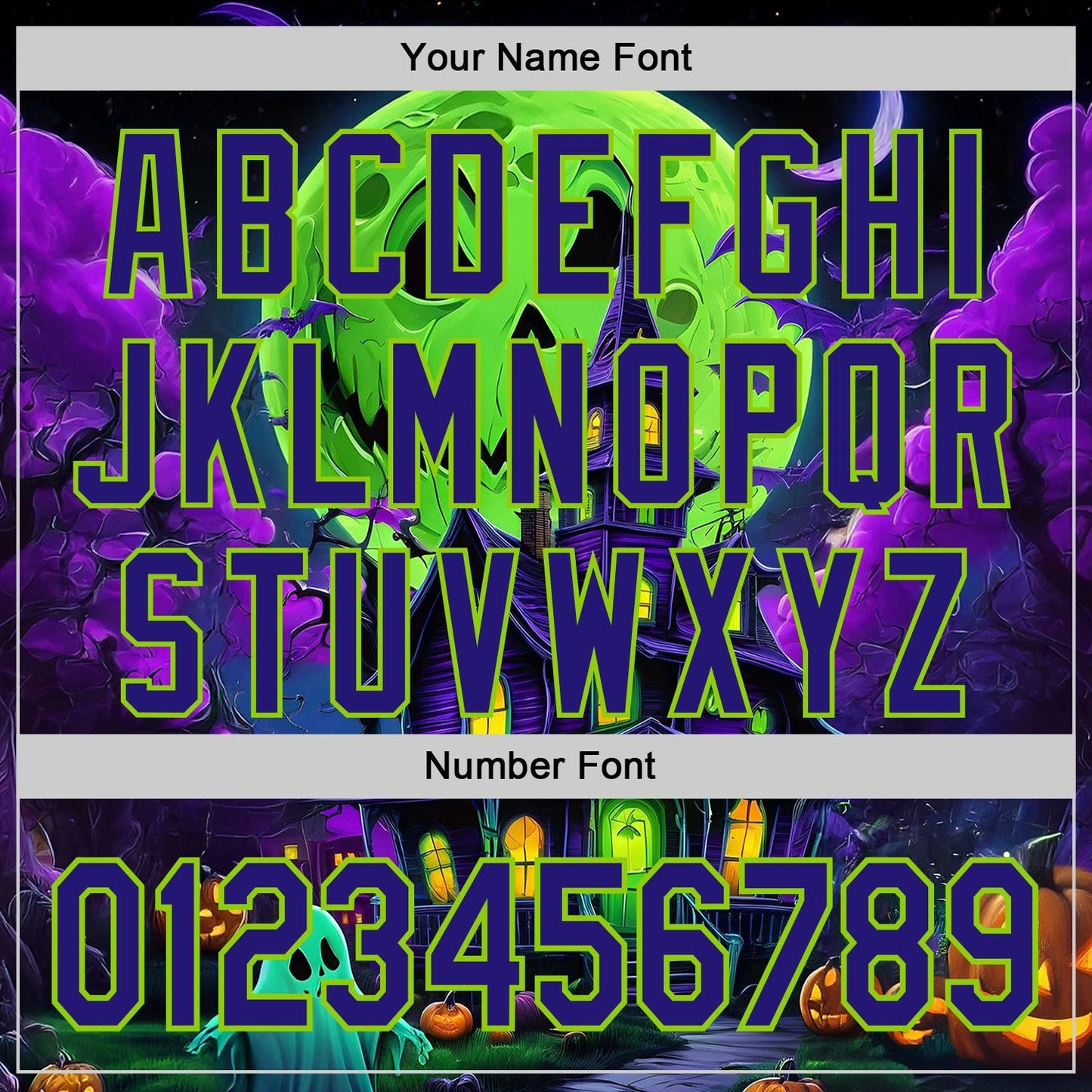Custom Black Dark Purple-Neon Green 3D Halloween Spooky Pumpkin Bat Authentic Baseball Jersey baseball jersey product view 5