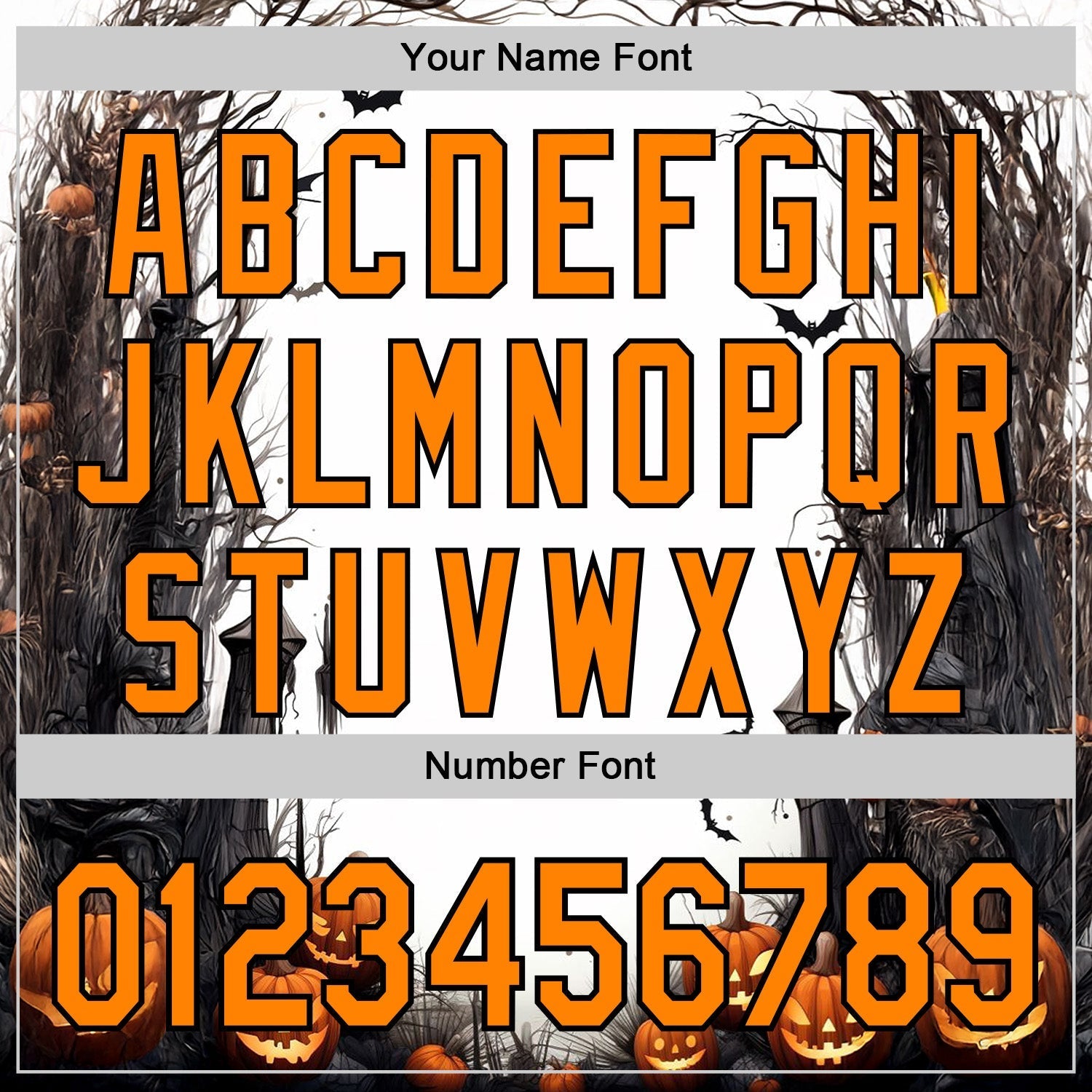 Custom White Bay Orange-Black 3D Halloween Spooky Pumpkin Authentic Baseball Jersey baseball jersey product view 5