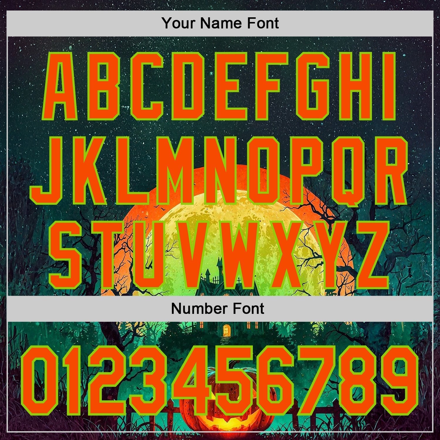 Custom Black Orange-Neon Green 3D Halloween Spooky Pumpkin Authentic Baseball Jersey baseball jersey product view 5