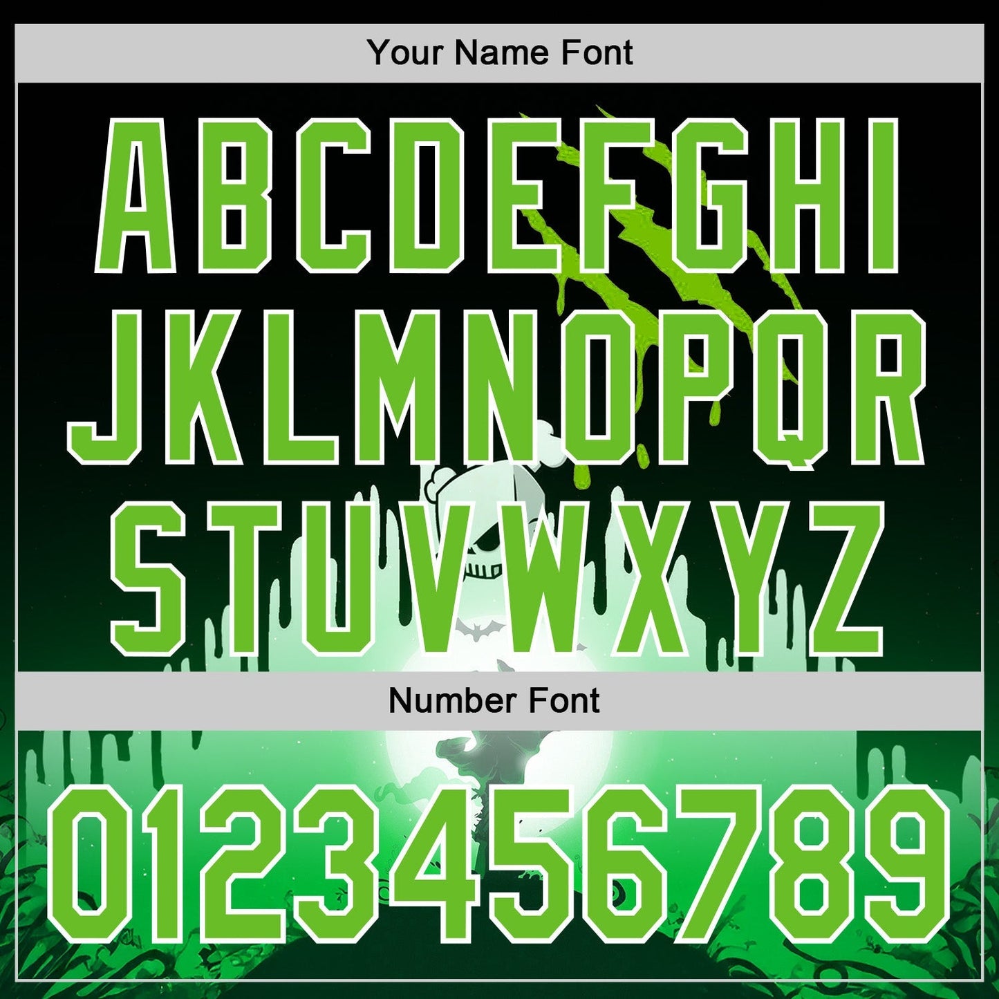 Custom Black Aurora Green-White 3D Halloween Spooky Zombies Scratch Authentic Baseball Jersey baseball jersey product view 5