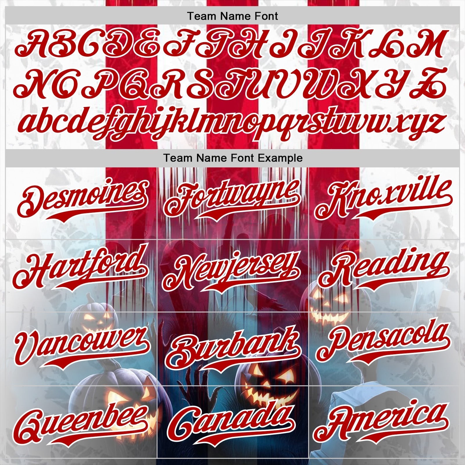 Custom Red Blue-White 3D Halloween Spooky Pumpkin Stripe Authentic Baseball Jersey baseball jersey product view 4