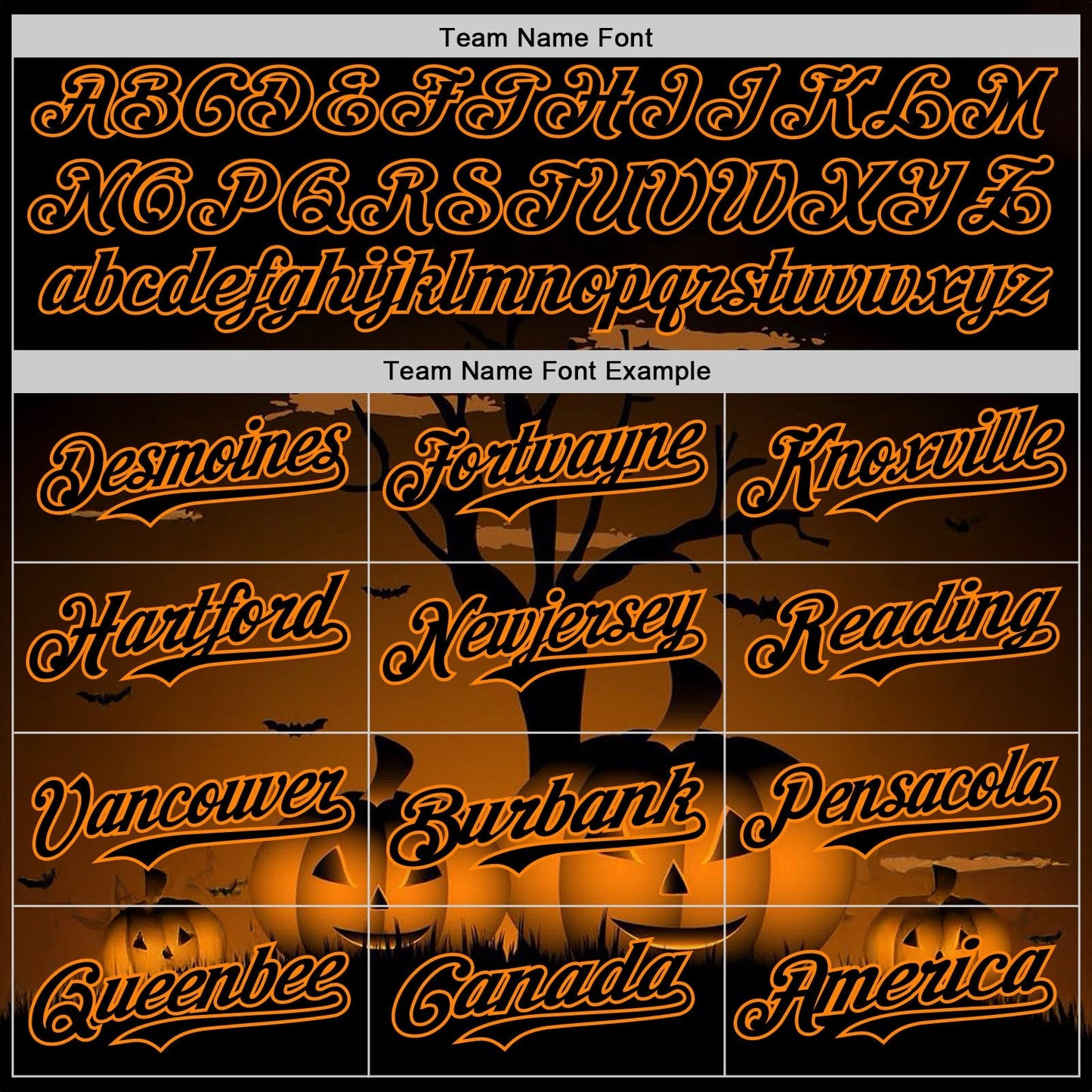 Custom Black Bay Orange 3D Halloween Spooky Pumpkin Authentic Baseball Jersey baseball jersey product view 4