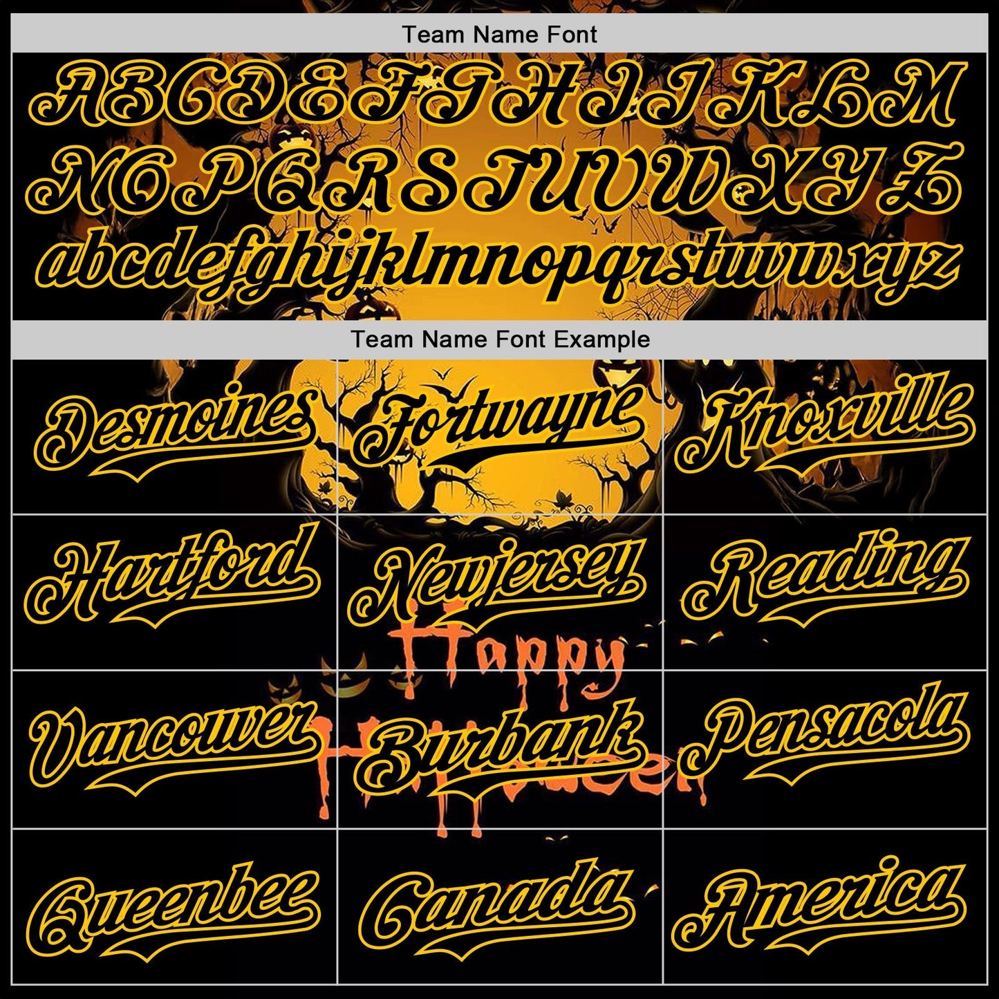 Custom Yellow Black 3D Halloween Spooky Pumpkin Authentic Baseball Jersey baseball jersey product view 4