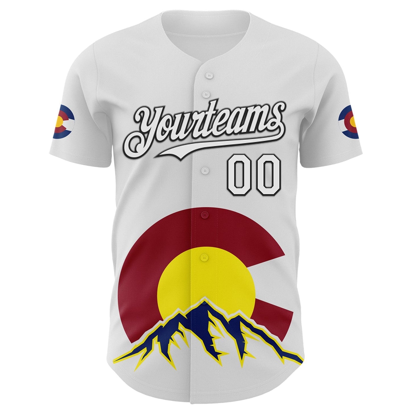 Custom White Black Red Yellow-Blue 3D Urban City Edition Sports Authentic Baseball Jersey baseball jersey product view 2