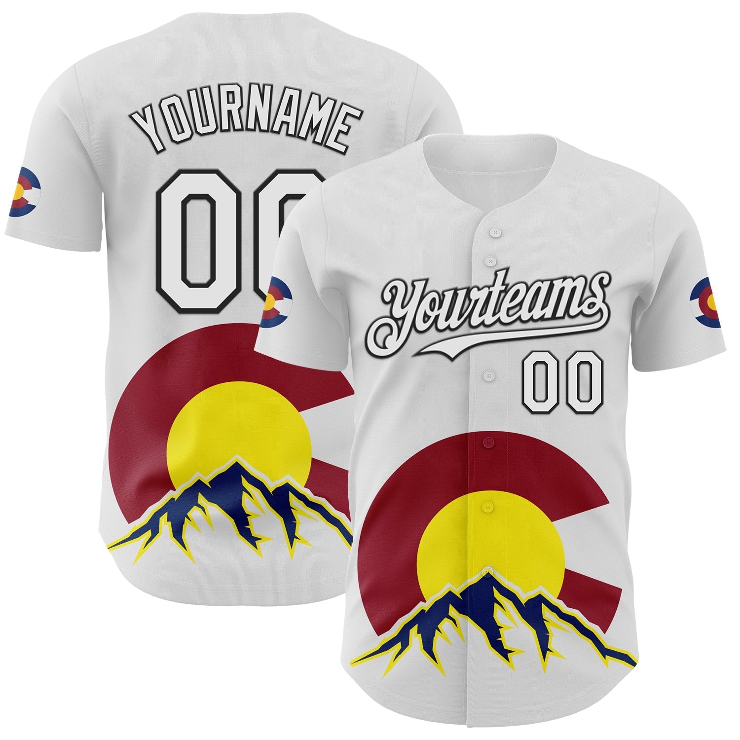 Custom White Black Red Yellow-Blue 3D Urban City Edition Sports Authentic Baseball Jersey baseball jersey product view 1