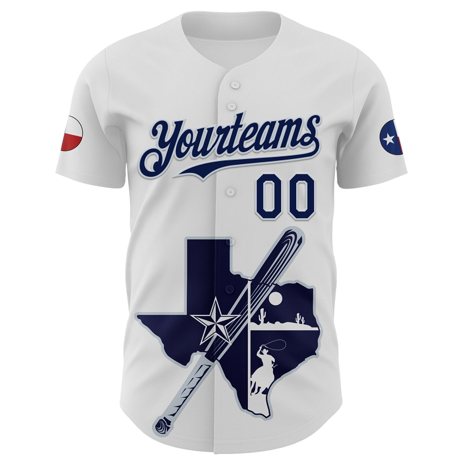 Custom White Navy-Silver 3D Urban City Edition Sports Authentic Baseball Jersey baseball jersey product view 2