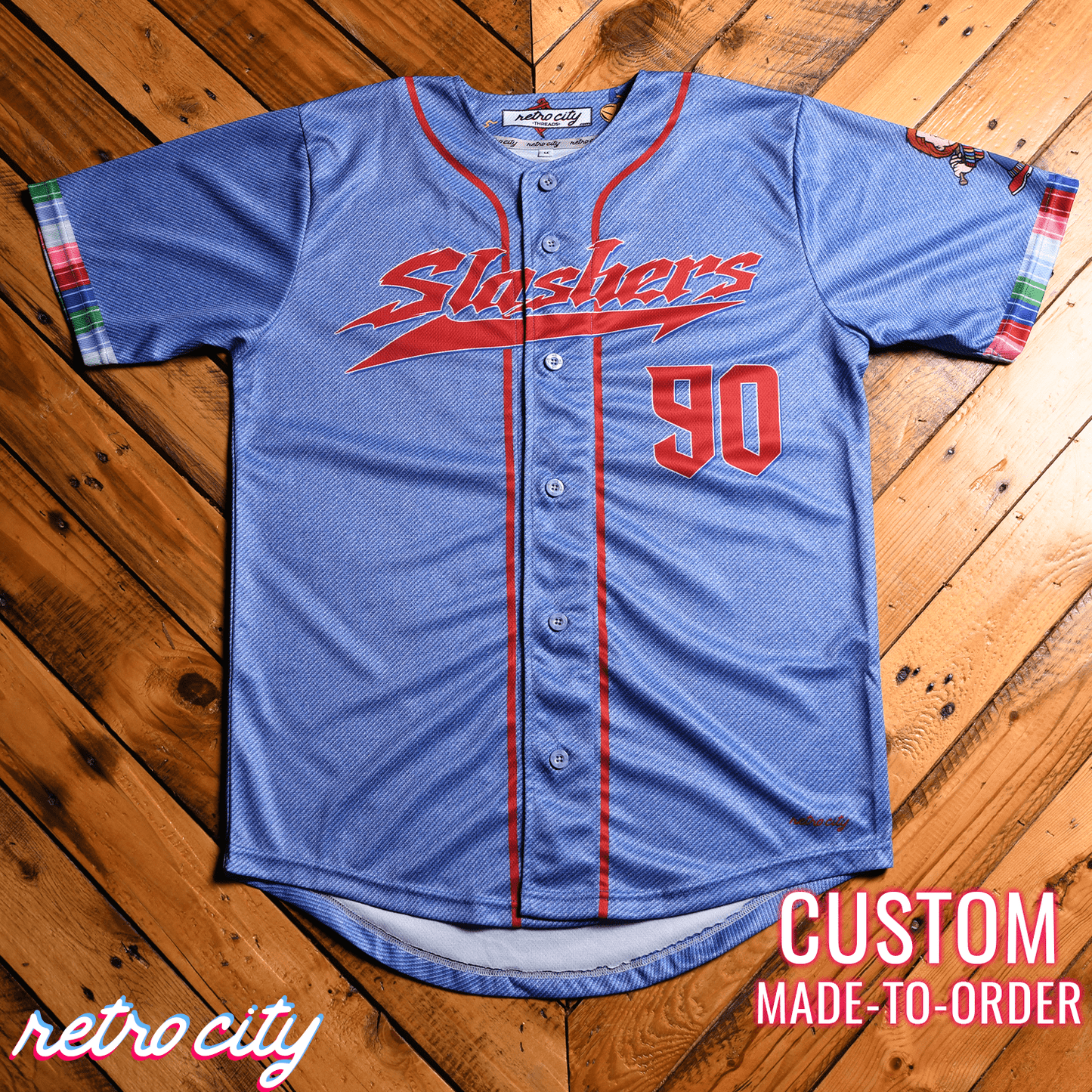 Chucky Slasher Series Full-Button Baseball Jersey baseball jersey product view 5
