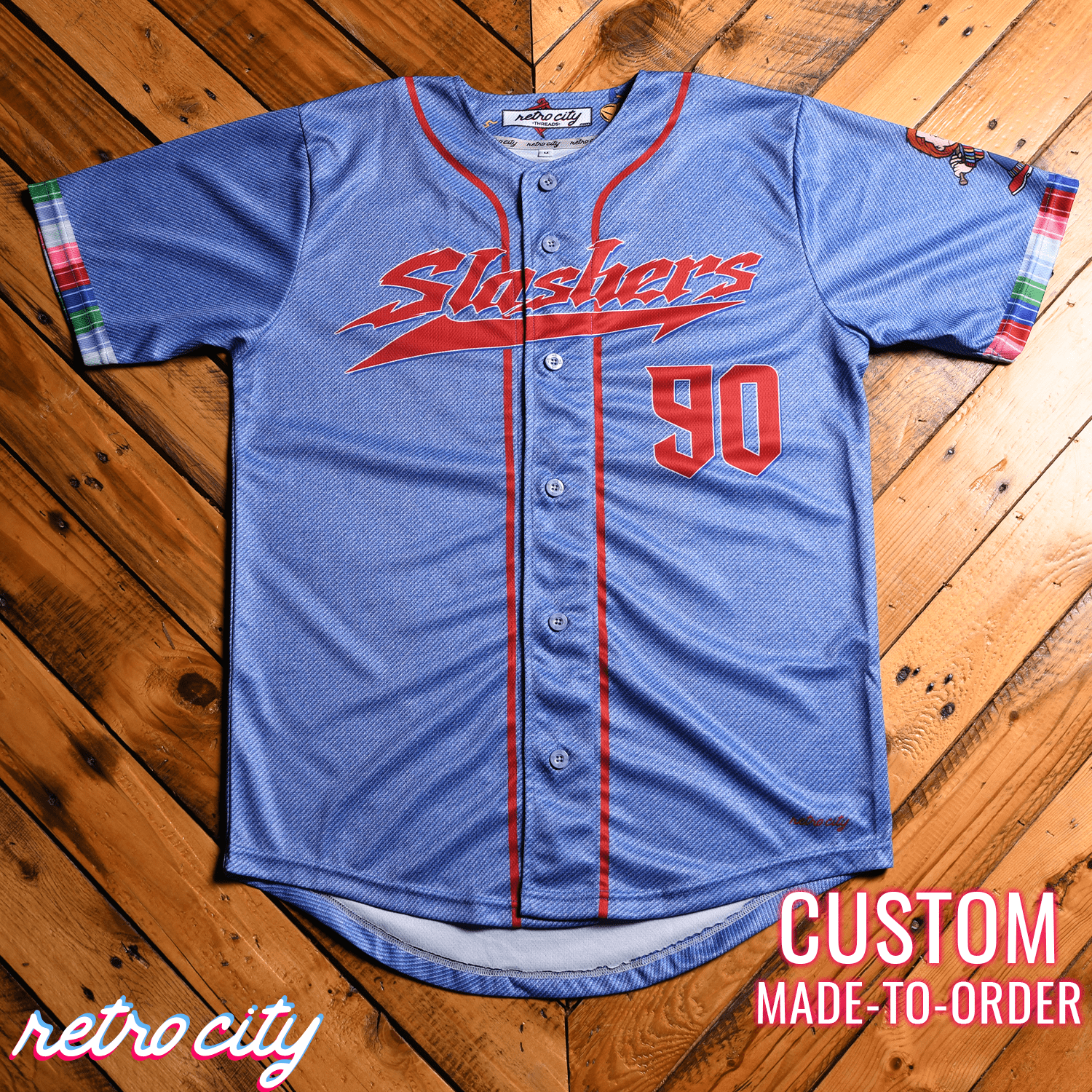 Chucky Slasher Series Full-Button Baseball Jersey baseball jersey product view 5