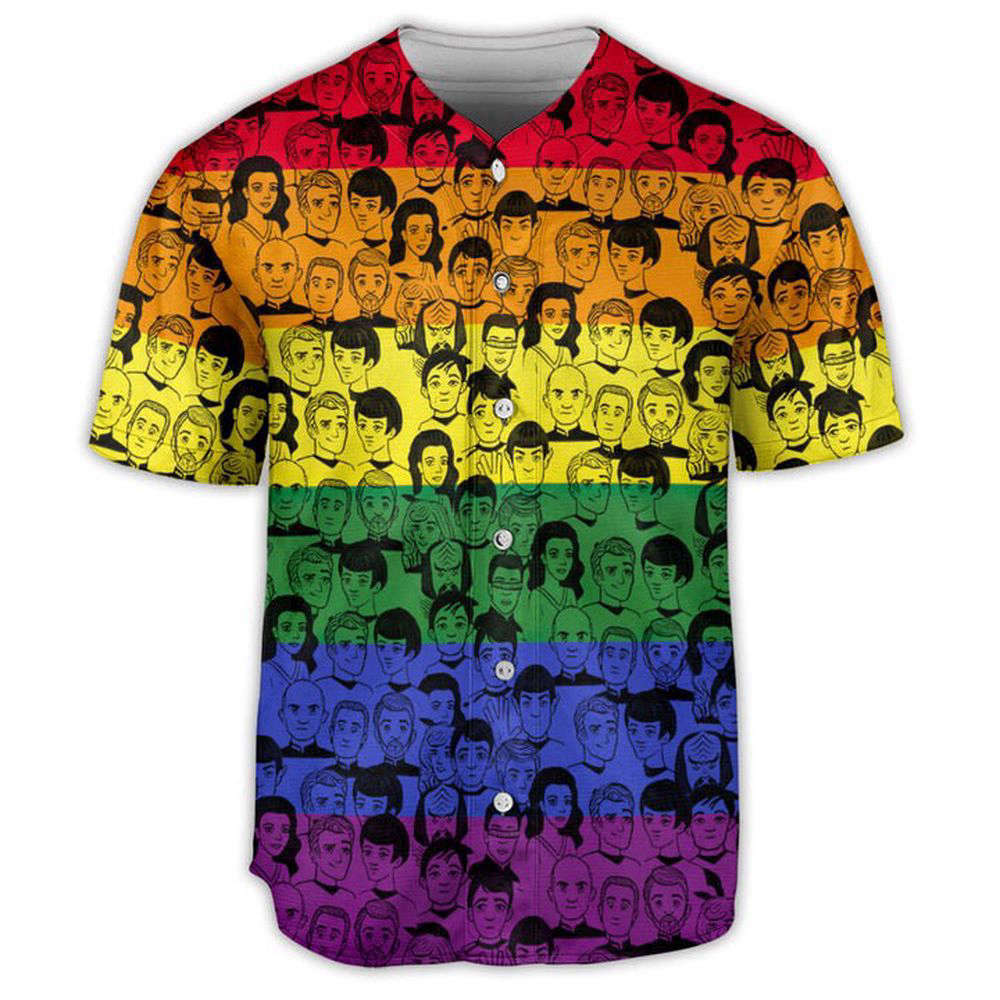 3D S.T And Faces LGBT Pride Month Baseball JerseyLover Baseball Jersey For Men Women - lylyprint.com baseball jersey product view 2