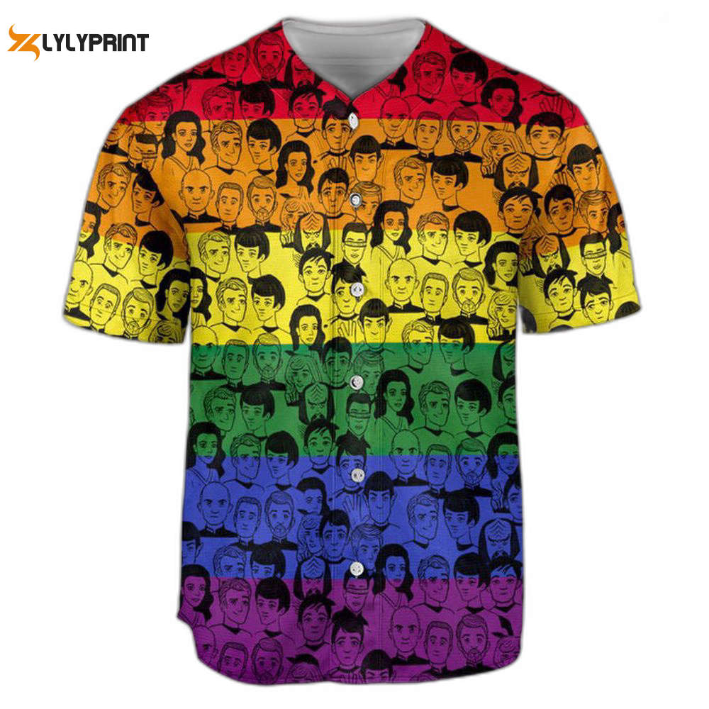 3D S.T And Faces LGBT Pride Month Baseball JerseyLover Baseball Jersey For Men Women - lylyprint.com baseball jersey product view 1