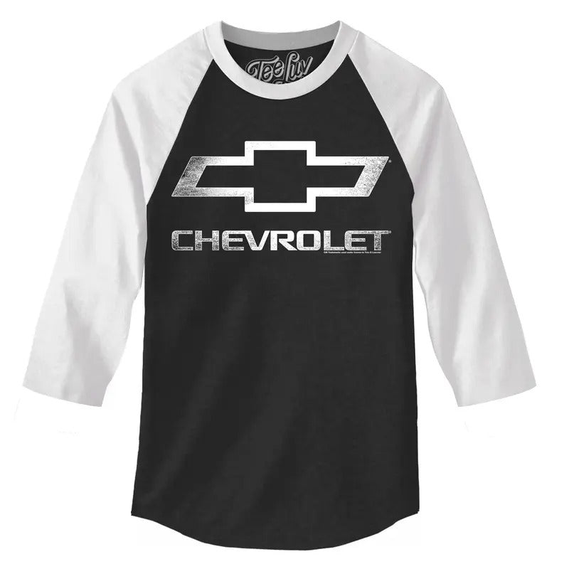 Chevrolet Logo 3 4 Sleeve Black White - Adult & Kids T-Shirts, Sweatshirts & Hoodies apparel design preview 1