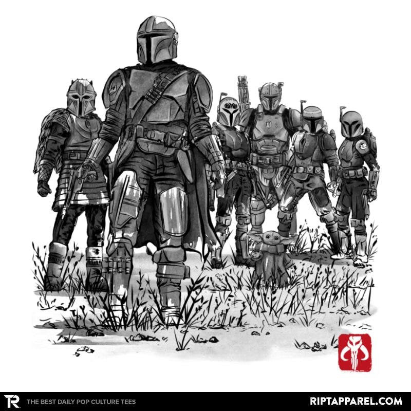 Seven Mandalorians Sumi-e  Best Seller Unisex T-shirt, Sweatshirt, Hoodie, Long Sleeve Tee - T-Shirt, Sweatshirt, Hoodie