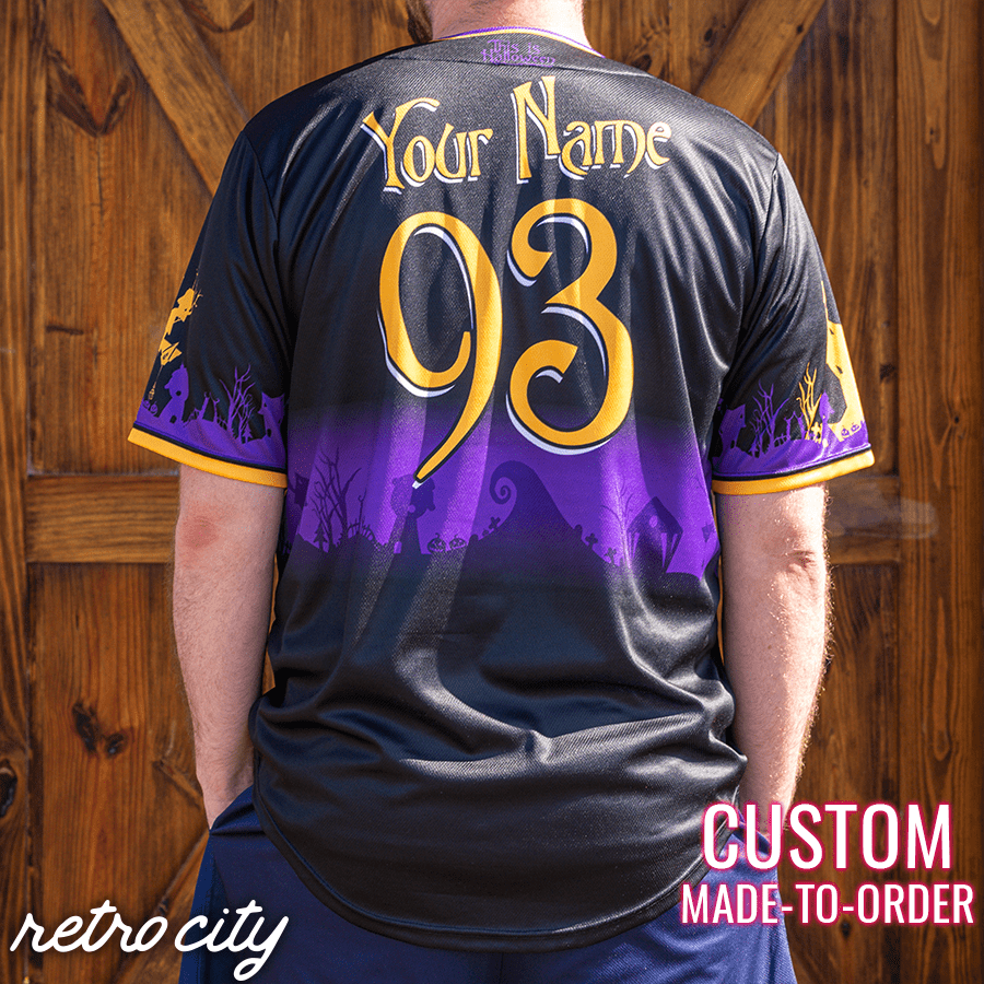 Halloween Town Pumpkin Kings Custom Baseball Jersey baseball jersey product view 2