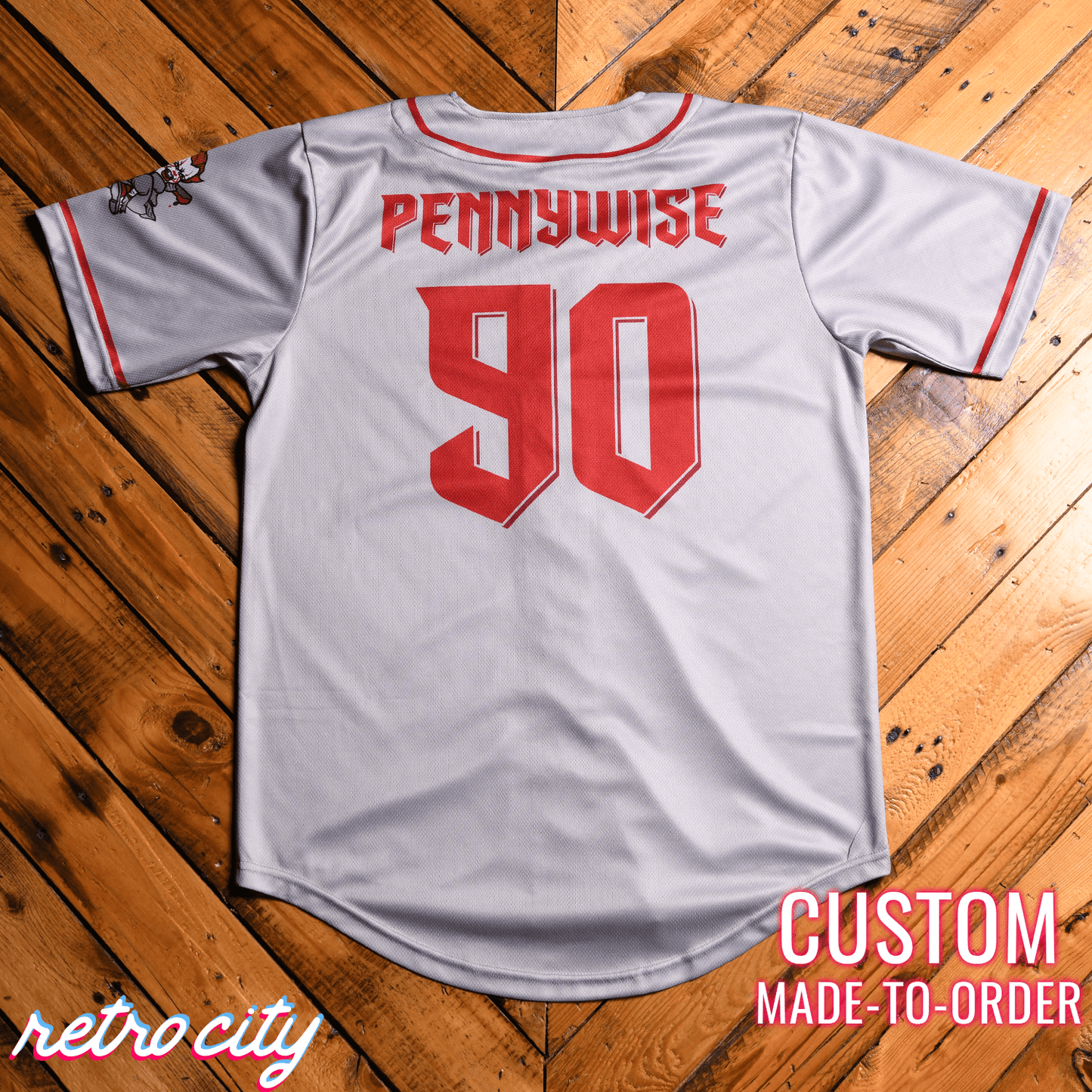 Pennywise Slasher Series Full-Button Baseball Jersey baseball jersey product view 5