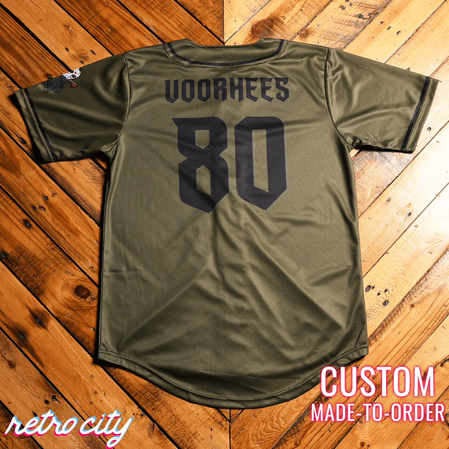 Jason Slasher Series Full-Button Baseball Jersey baseball jersey product view 5