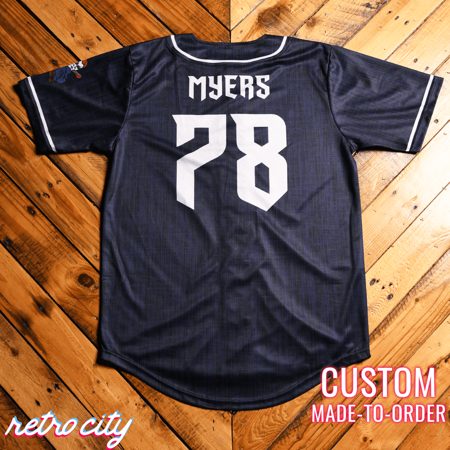 Michael Slasher Series Full-Button Baseball Jersey baseball jersey product view 5