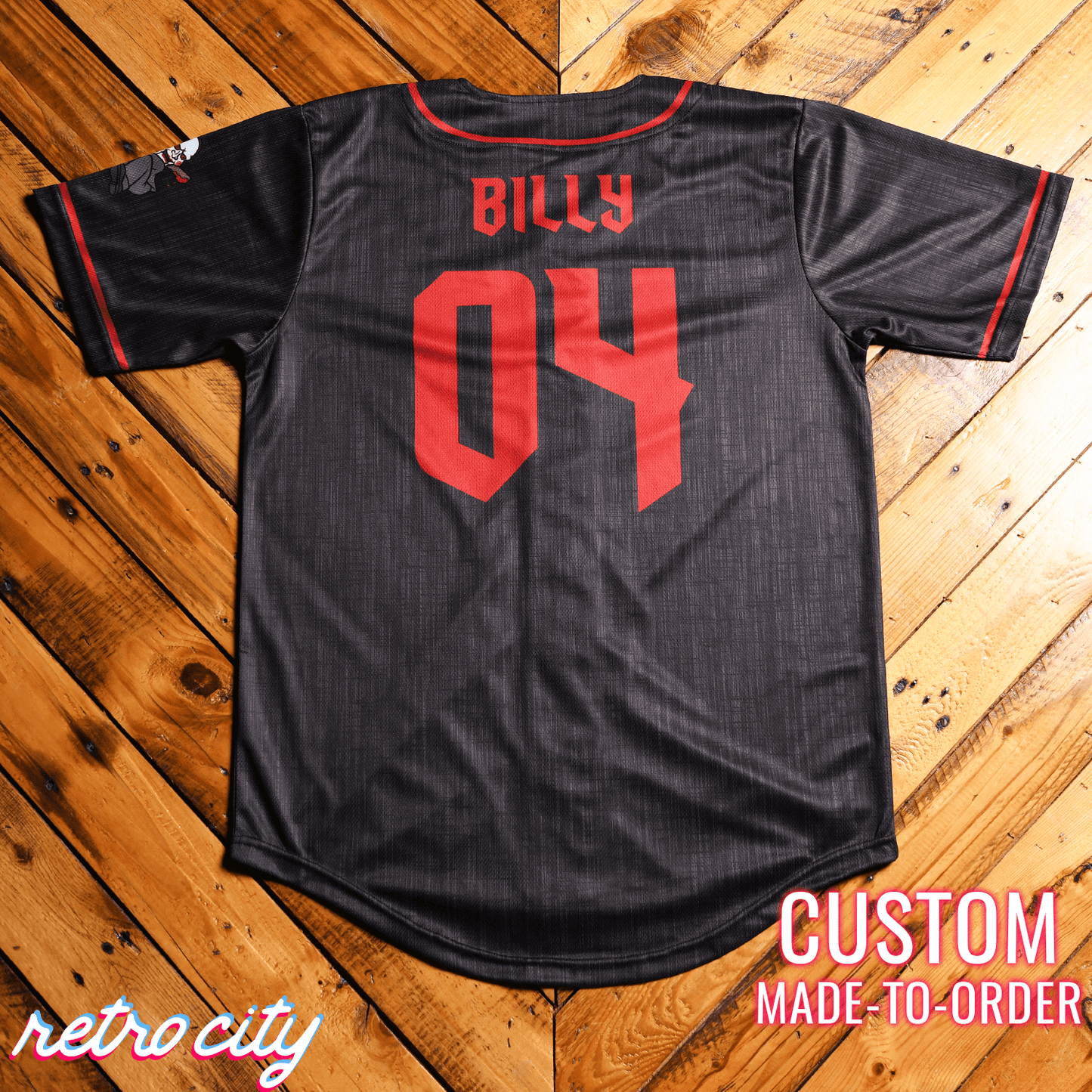 Billy Slasher Series Full-Button Baseball Jersey baseball jersey product view 5