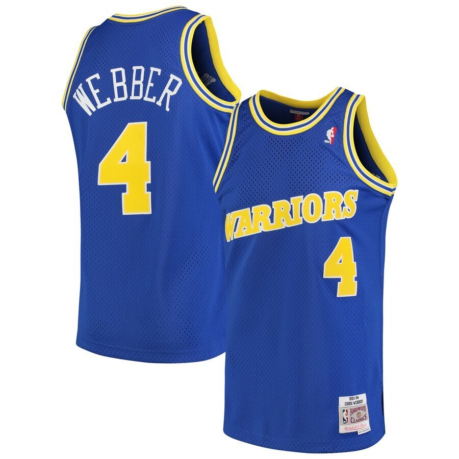 4 # Webber Retro Blue Jersey Basketball Jersey basketball jersey product view 1