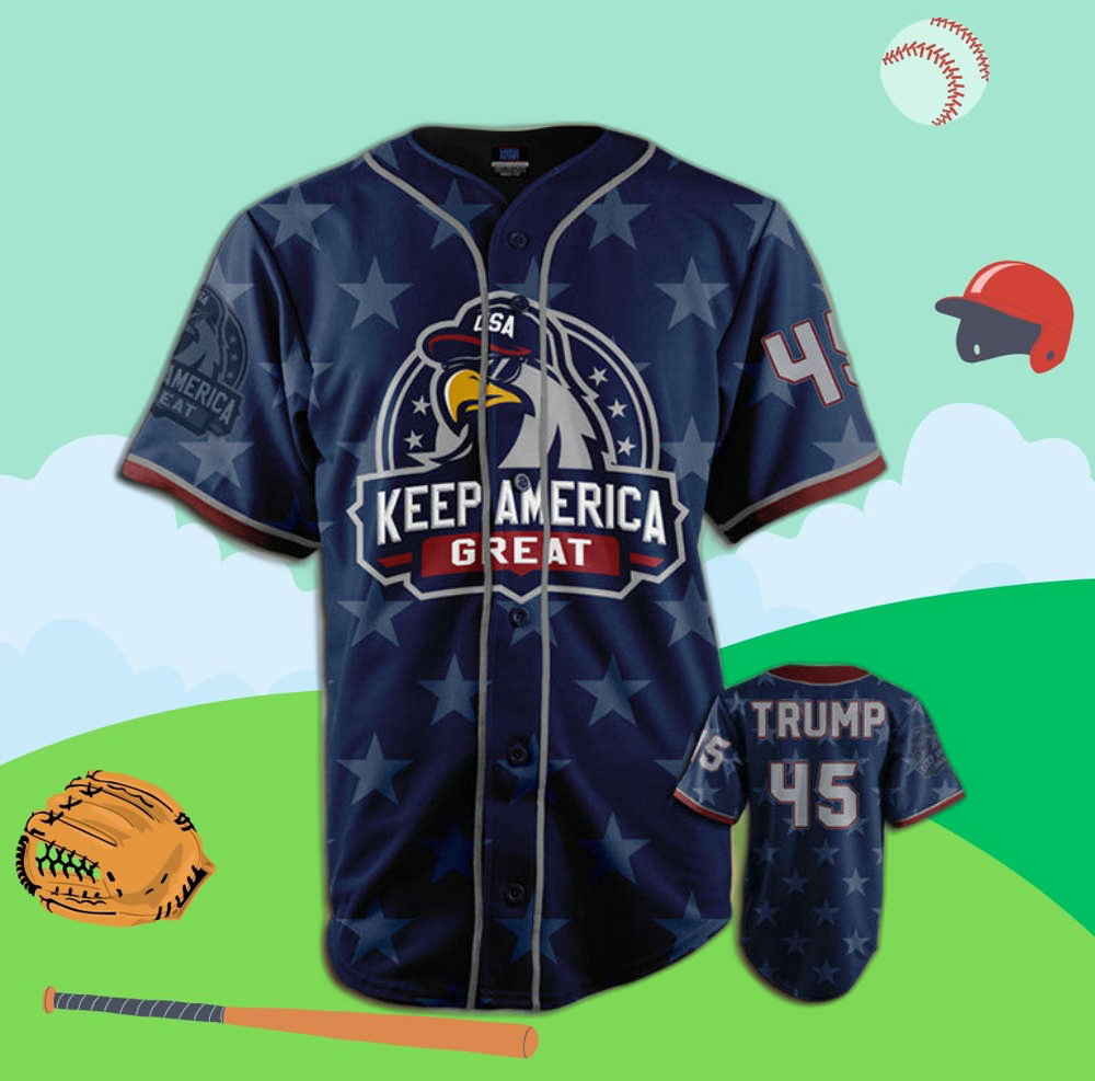 4th of July Eagle Baseball Jersey – Patriotic Design for Great America Sports baseball jersey product view 1