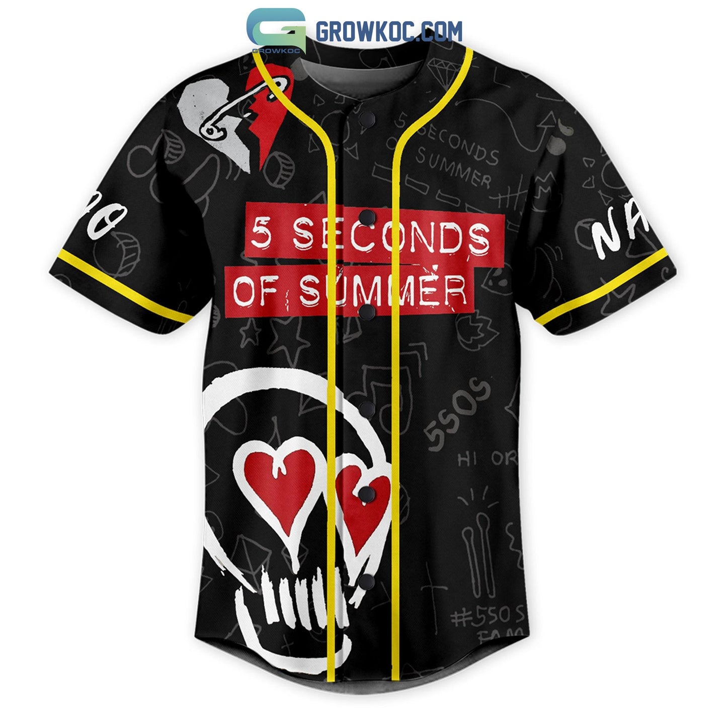 5 Seconds Of Summer I’m Just A Dead Man Crawling Tonight Personalized Baseball Jersey baseball jersey product view 1