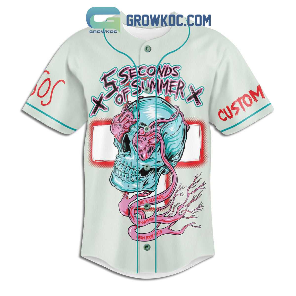 5 Seconds Of Summer Were Too Young, Too Dumb To Know Things Like Love Personalized Baseball Jersey baseball jersey product view 2