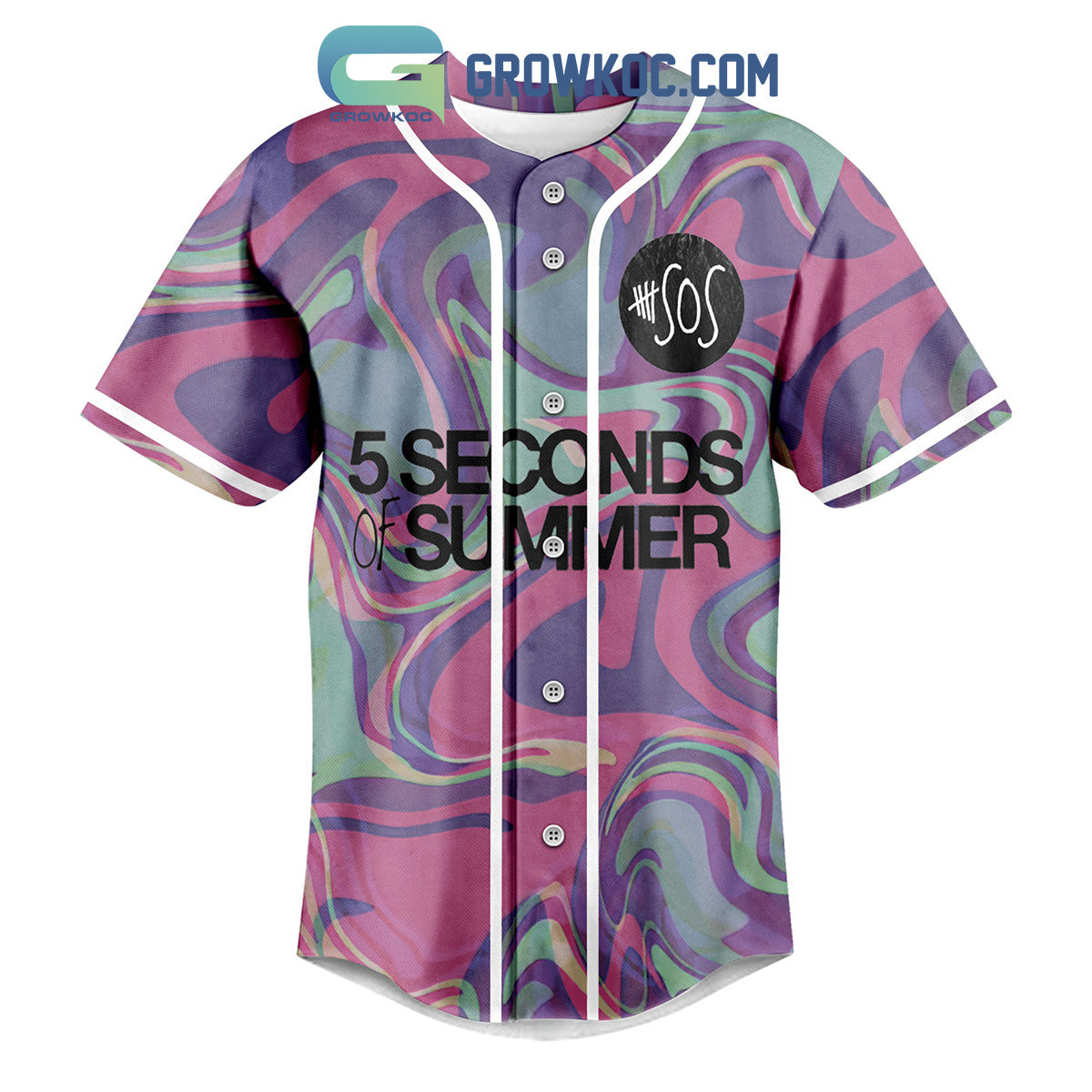 5 Seconds Of Summers Art Design Baseball Jersey baseball jersey product view 2