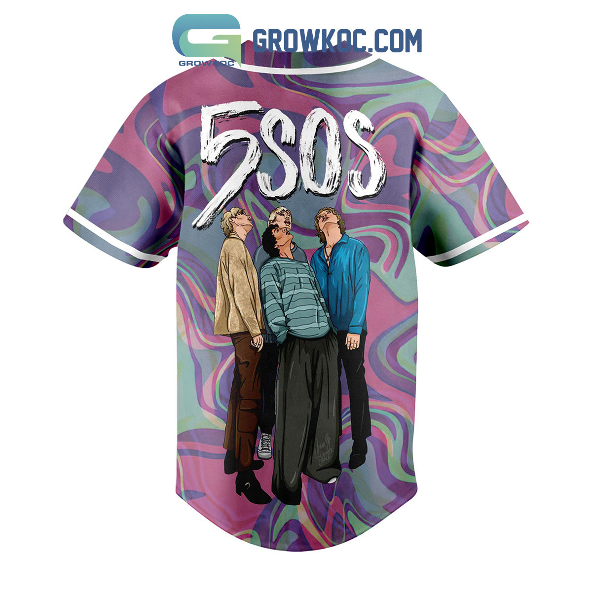 5 Seconds Of Summers Art Design Baseball Jersey baseball jersey product view 3