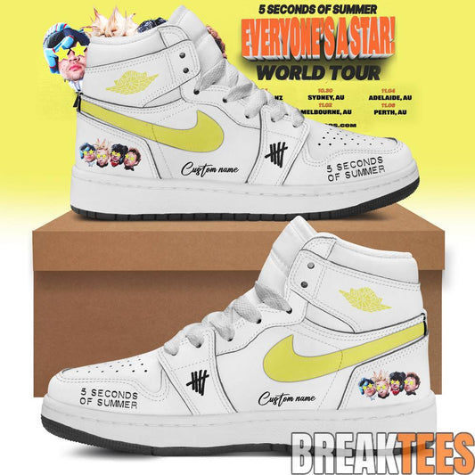 5 Seconds of Summer Everyones A Star! World Tour 2026 Custom AJ1 Shoes Unisex T-shirt, Sweatshirt, Hoodie, Long Sleeve Tee - T-Shirt, Sweatshirt, Hoodie