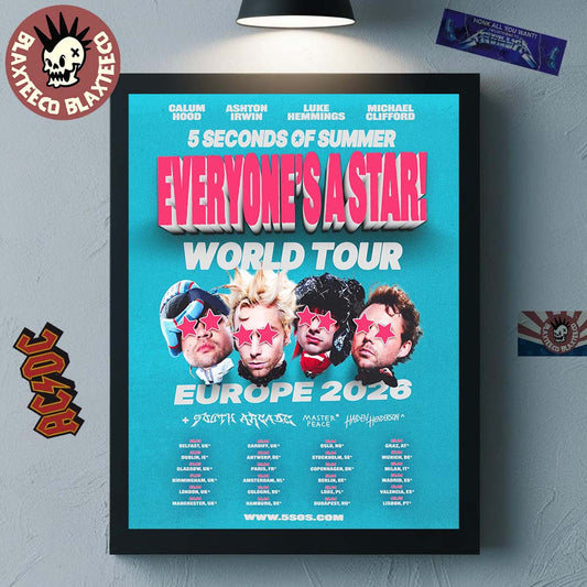 5 Seconds of Summer Everyones A Star World Tour UK And Europe 2026 Schedule Dates Home Decor Poster Canvas - T-Shirt, Sweatshirt, Hoodie
