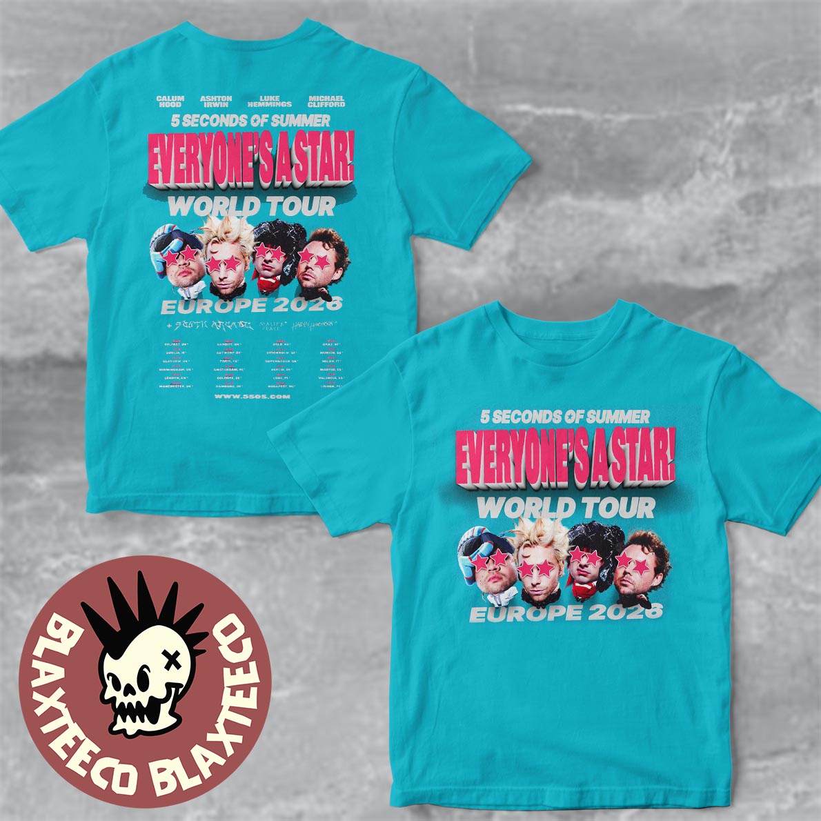 5 Seconds of Summer Everyones A Star World Tour UK And Europe 2026 Schedule Dates Two Sided T-Shirt - T-Shirt, Sweatshirt, Hoodie
