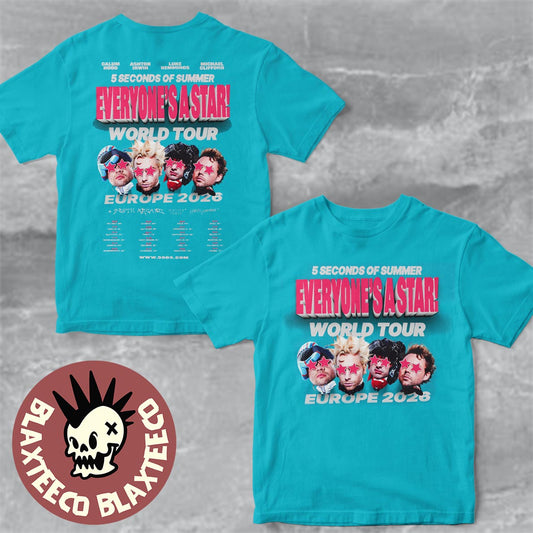5 Seconds of Summer Everyones A Star World Tour UK And Europe 2026 Schedule Dates Two Sided T-Shirt - T-Shirt, Sweatshirt, Hoodie