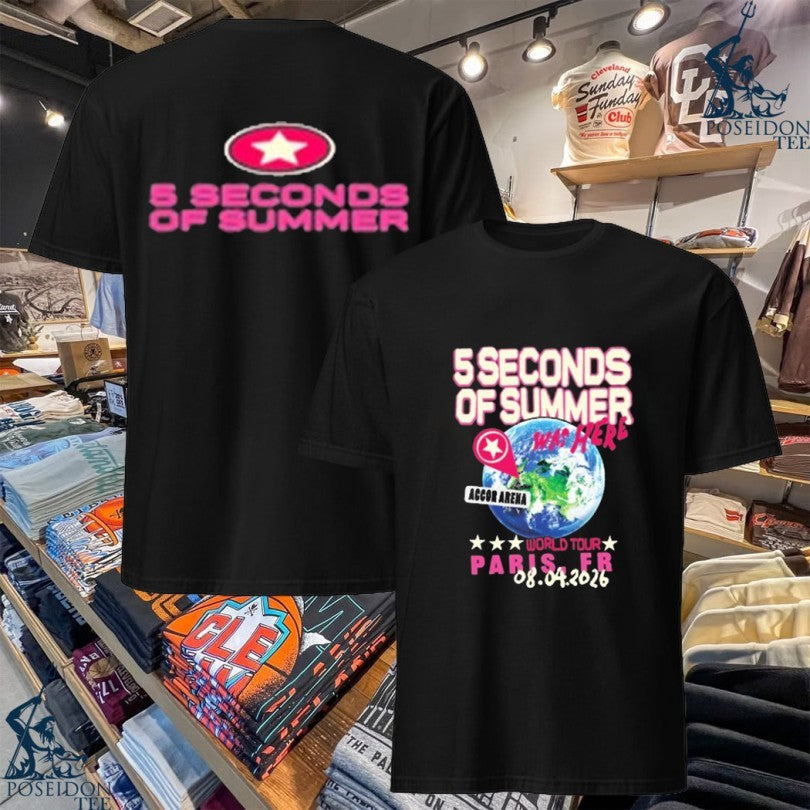 5 Seconds Of Summer Everyones A Star Paris Event T-shirt Unisex T-shirt, Sweatshirt, Hoodie, Long Sleeve Tee - T-Shirt, Sweatshirt, Hoodie