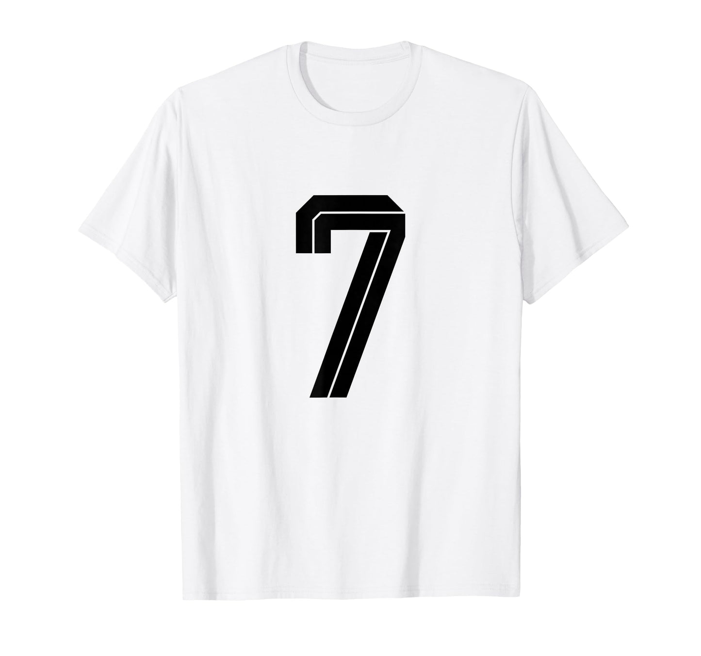 7 White Number 7 Sports Fan Soccer T-Shirt - Graphic Print for Adults - T-Shirt, Sweatshirt, Hoodie