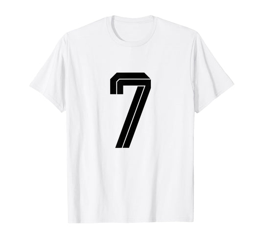 7 White Number 7 Sports Fan Soccer T-Shirt - Graphic Print for Adults - T-Shirt, Sweatshirt, Hoodie