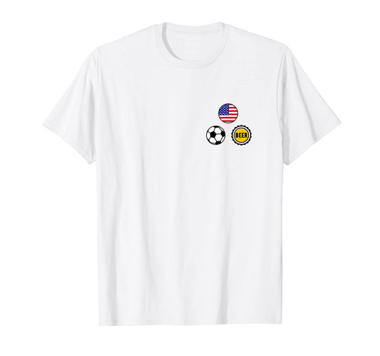 America Flag Soccer Beer Pocket T-Shirt - Fun Novelty Design for Adults - T-Shirt, Sweatshirt, Hoodie