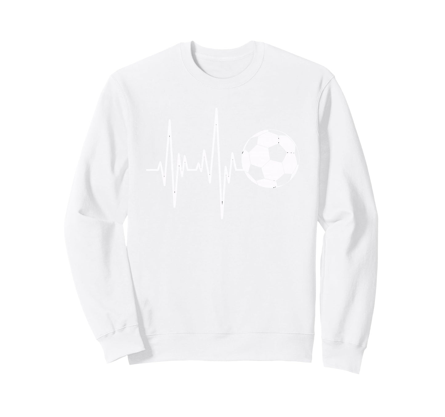 Soccer Heartbeat Ecg Ball Sweatshirt - Casual Everyday Wear for Adults - T-Shirt, Sweatshirt, Hoodie
