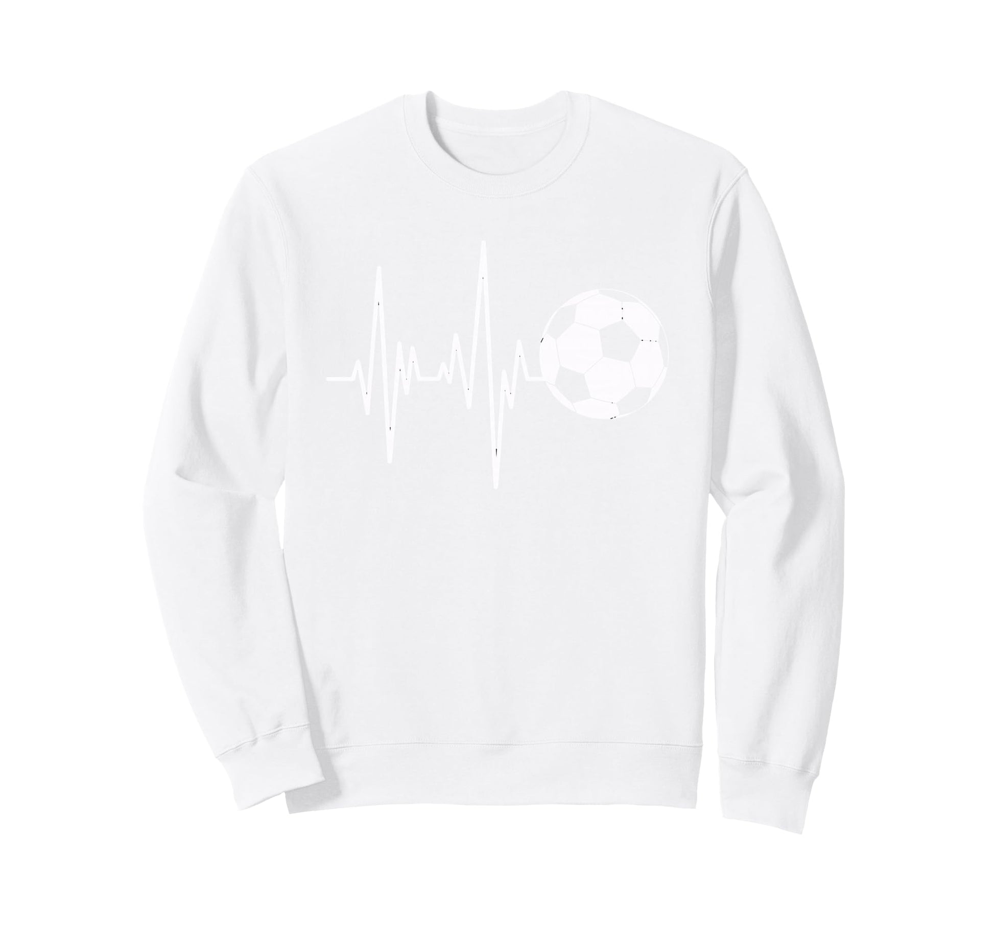 Soccer Heartbeat Ecg Ball Sweatshirt - Casual Everyday Wear for Adults - T-Shirt, Sweatshirt, Hoodie