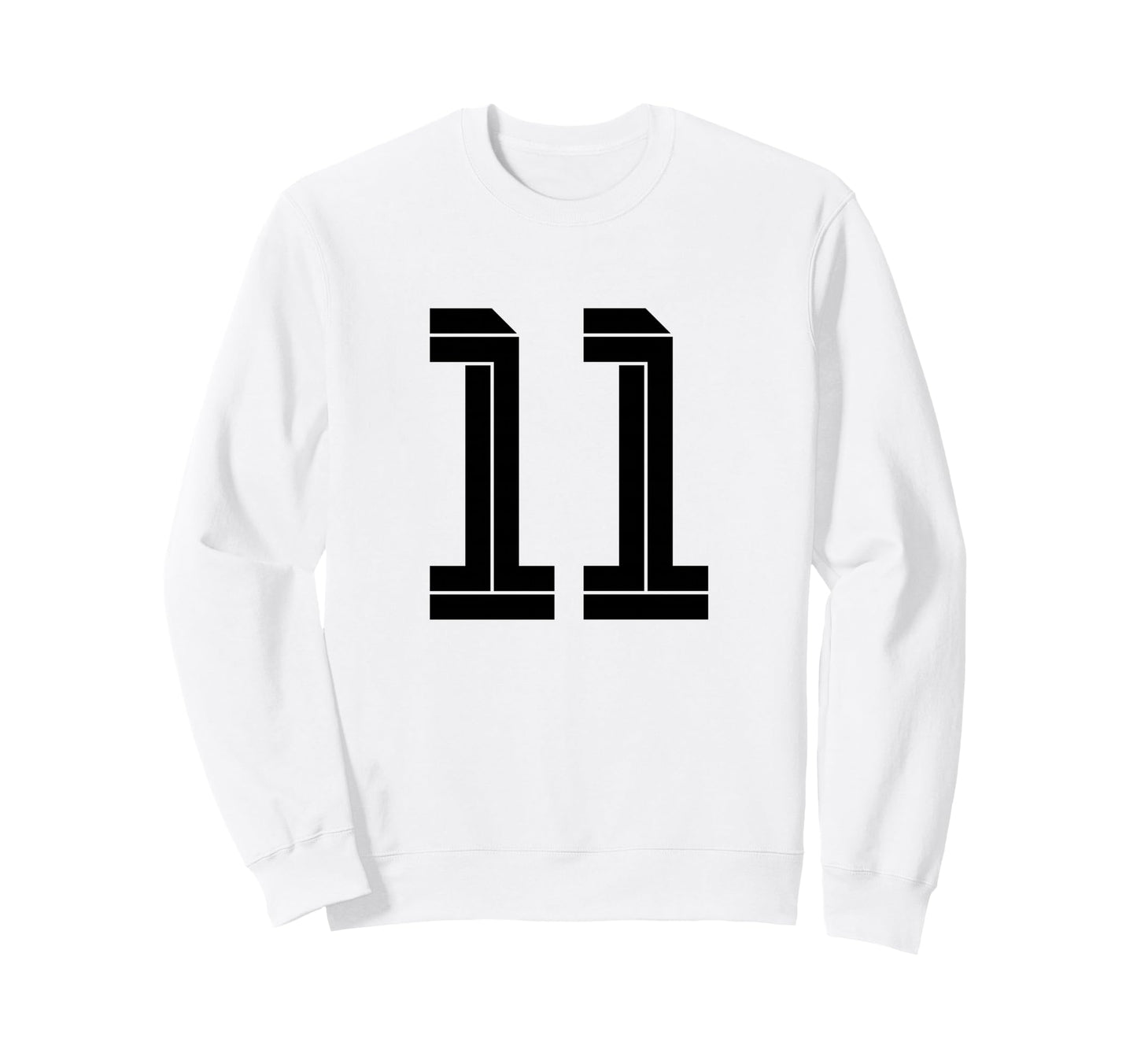 11 White Number 11 Sports Fan Soccer Sweatshirt - Unique Graphic for Adults - T-Shirt, Sweatshirt, Hoodie