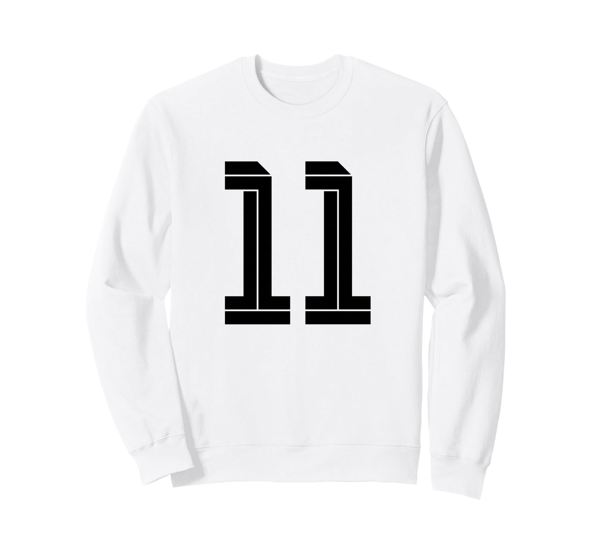 11 White Number 11 Sports Fan Soccer Sweatshirt - Unique Graphic for Adults - T-Shirt, Sweatshirt, Hoodie