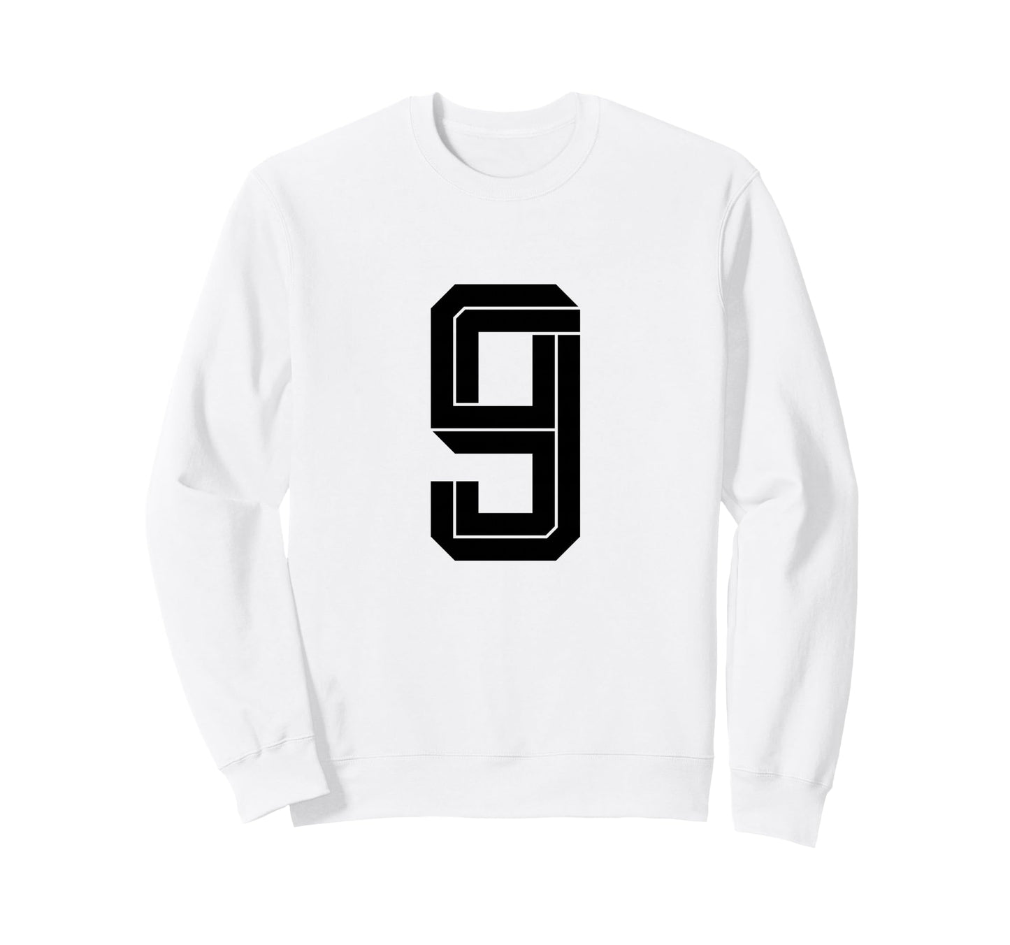 9 White Number 9 Sports Fan Soccer Sweatshirt - Novelty Apparel Men Women - T-Shirt, Sweatshirt, Hoodie