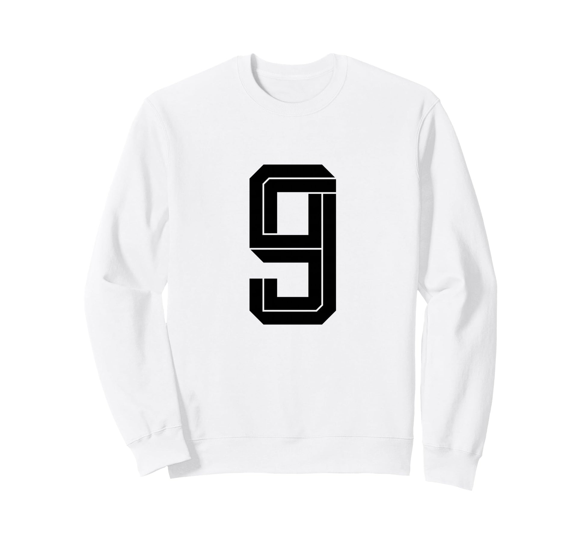 9 White Number 9 Sports Fan Soccer Sweatshirt - Novelty Apparel Men Women - T-Shirt, Sweatshirt, Hoodie