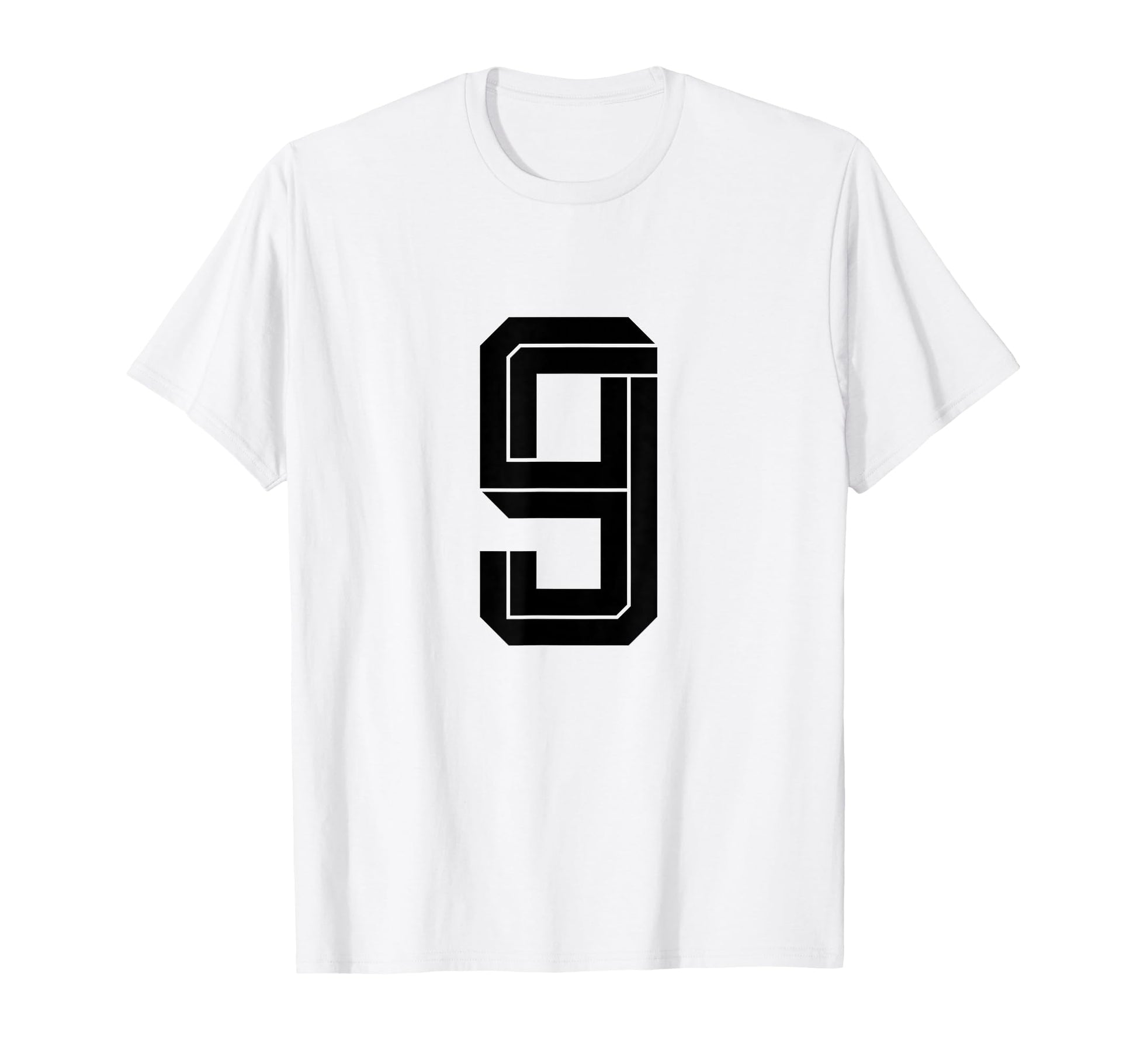 9 White Number 9 Sports Fan Soccer T-Shirt - Minimalist Print Men Women - T-Shirt, Sweatshirt, Hoodie