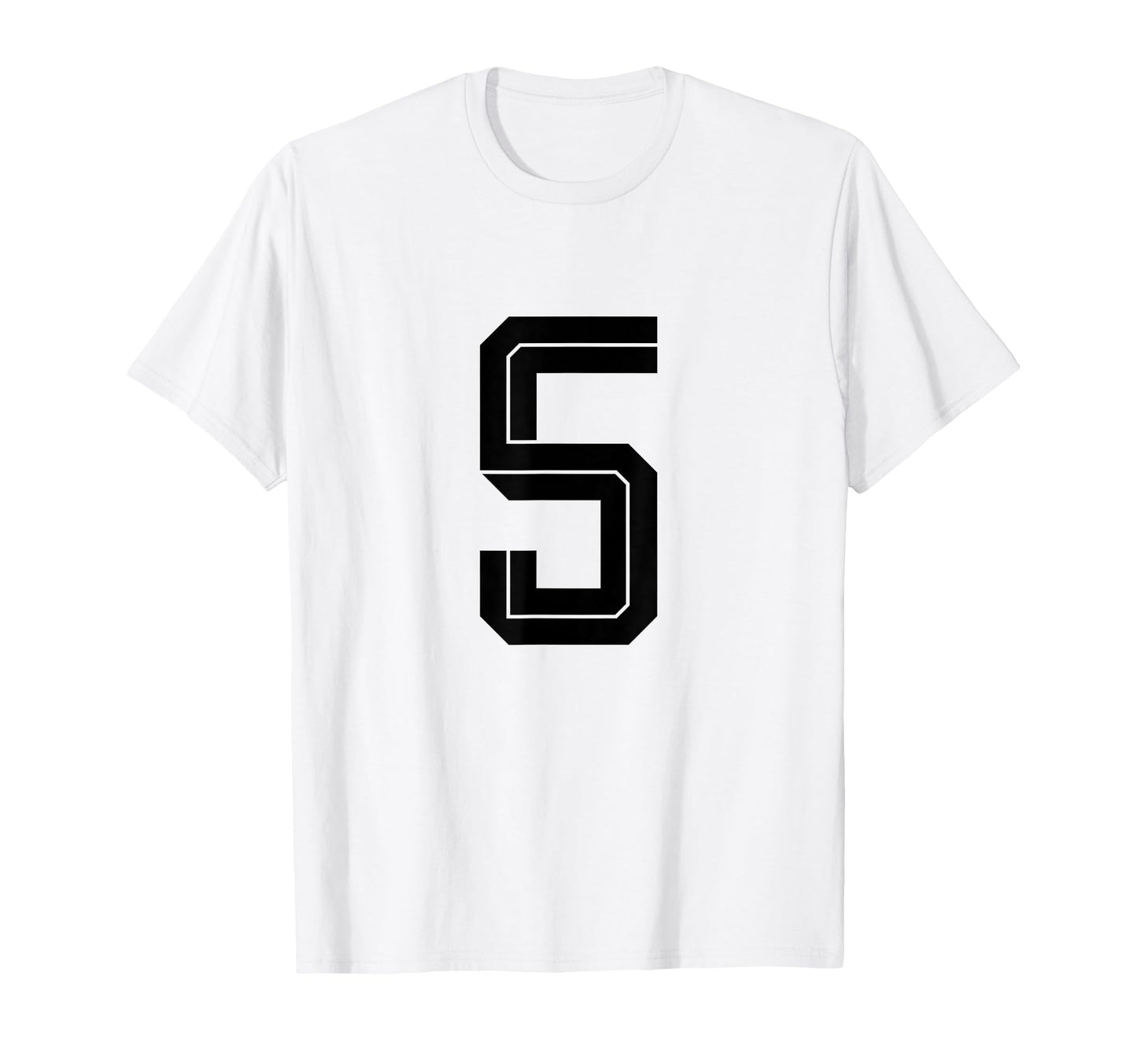 5 White Number 5 Sports Fan Soccer T-Shirt - Unique Graphic for Adults - T-Shirt, Sweatshirt, Hoodie