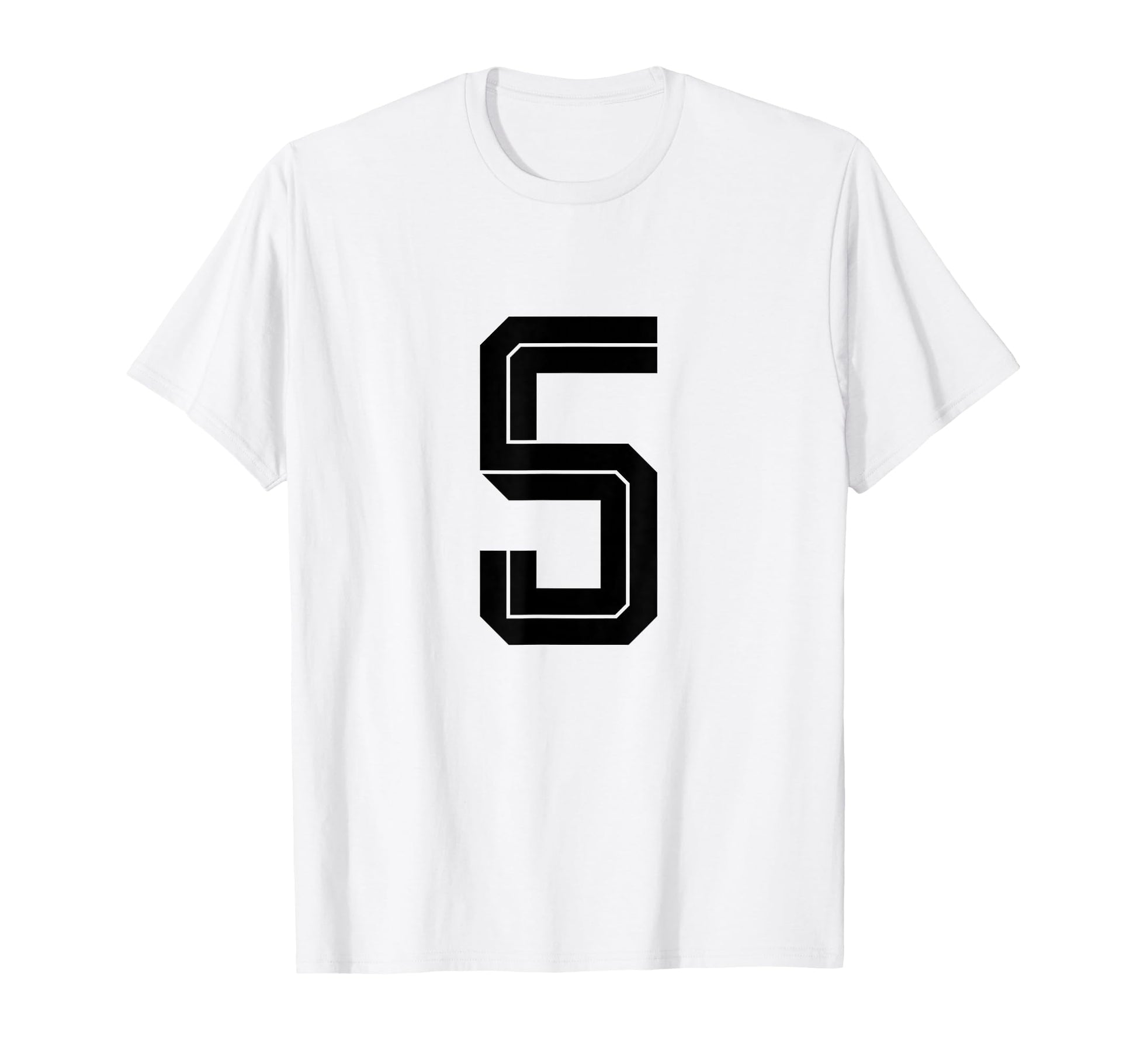 5 White Number 5 Sports Fan Soccer T-Shirt - Unique Graphic for Adults - T-Shirt, Sweatshirt, Hoodie