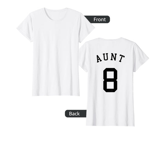 Aunt Team No 8 Volleyball Auntie T-Shirt - Streetwear Style for Adults - T-Shirt, Sweatshirt, Hoodie