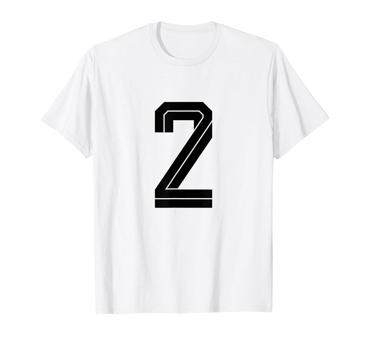 2 White Number 2 Sports Fan Soccer T-Shirt - Novelty Apparel Men Women - T-Shirt, Sweatshirt, Hoodie