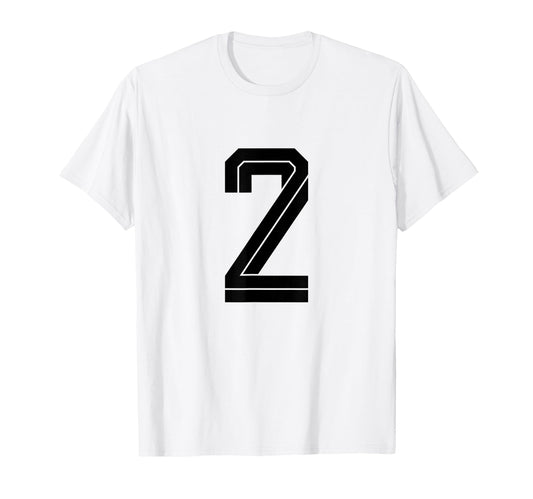 2 White Number 2 Sports Fan Soccer T-Shirt - Novelty Apparel Men Women - T-Shirt, Sweatshirt, Hoodie